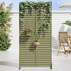 72 H35W Dovelina Grigio Paravento Decorativo per Esterni in Metallo Autoportante Recinzione da Giardino