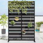 72 H35W Dovelina Grigio Paravento Decorativo per Esterni in Metallo Autoportante Recinzione da Giardino