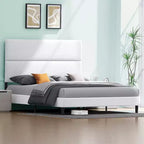 AMERLIFE Upholstered Bed Frame with Adjustable Headboard