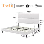 AMERLIFE Upholstered Bed Frame with Adjustable Headboard