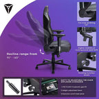 AMERLIFE Gaming Chair Ergonomic PC Game Chair- Lumbar Support Headrest 4D Armrests Computer Chair