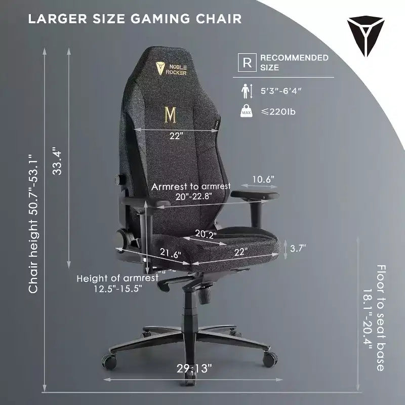 AMERLIFE Gaming Chair Ergonomic PC Game Chair- Lumbar Support Headrest 4D Armrests Computer Chair