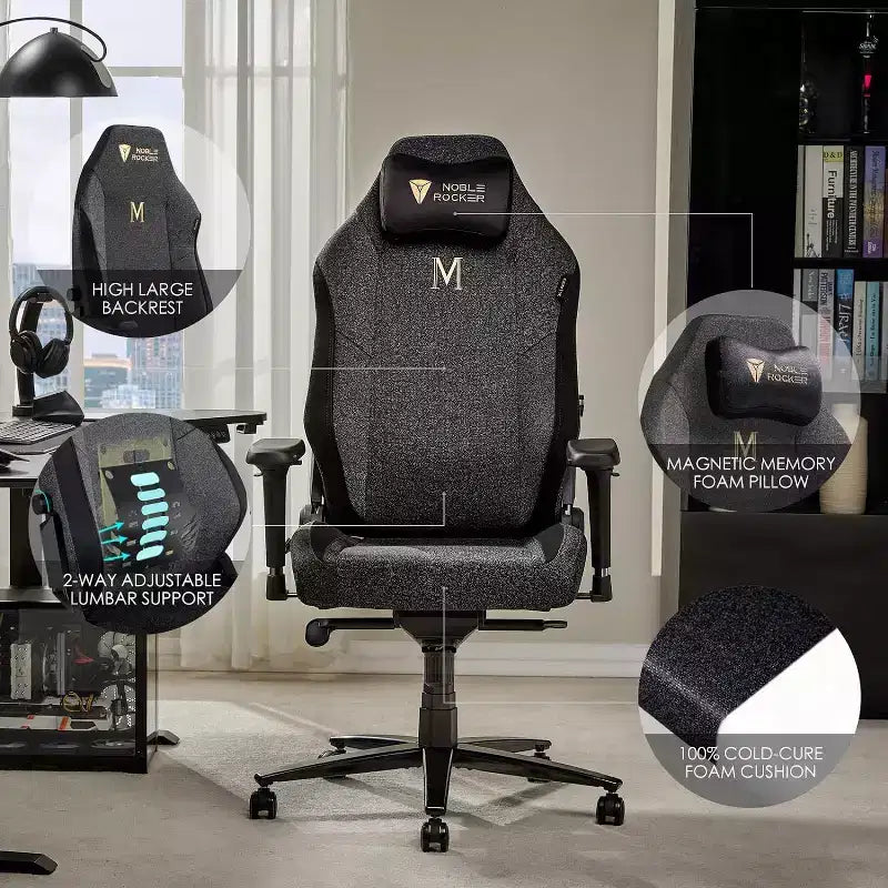 AMERLIFE Gaming Chair Ergonomic PC Game Chair- Lumbar Support Headrest 4D Armrests Computer Chair