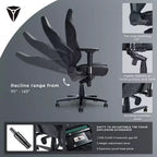 AMERLIFE Gaming Chair Ergonomic PC Game Chair- Lumbar Support Headrest 4D Armrests Computer Chair