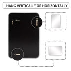Specchio da bagno rettangolare 50x32 con cornice in lega di alluminio, specchio da parete per camera da letto, soggiorno, ingresso, argento