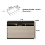 Luck Live Dressers Modern 3 drawer vanity with open shelf, beige