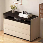 Luck Live Dressers Modern 3 drawer vanity with open shelf, beige