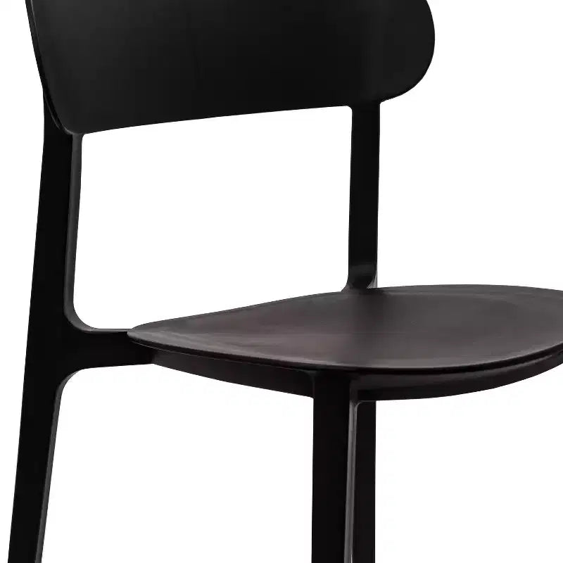 Flash Furniture Sedia da esterni e interni impilabile Dover con schienale curvo, sedia commerciale in resina per tutte le stagioni