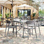 Flash Furniture Sedia da esterni e interni impilabile Dover con schienale curvo, sedia commerciale in resina per tutte le stagioni
