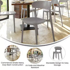 Flash Furniture Sedia da esterni e interni impilabile Dover con schienale curvo, sedia commerciale in resina per tutte le stagioni