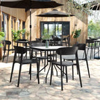 Flash Furniture Sedia da esterni e interni impilabile Dover con schienale curvo, sedia commerciale in resina per tutte le stagioni