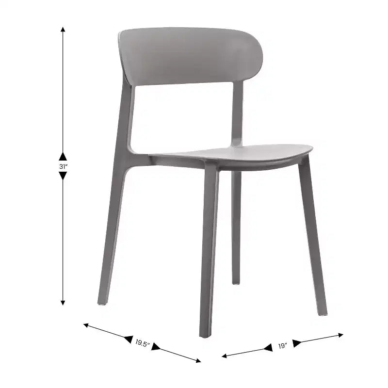 Flash Furniture Sedia da esterni e interni impilabile Dover con schienale curvo, sedia commerciale in resina per tutte le stagioni