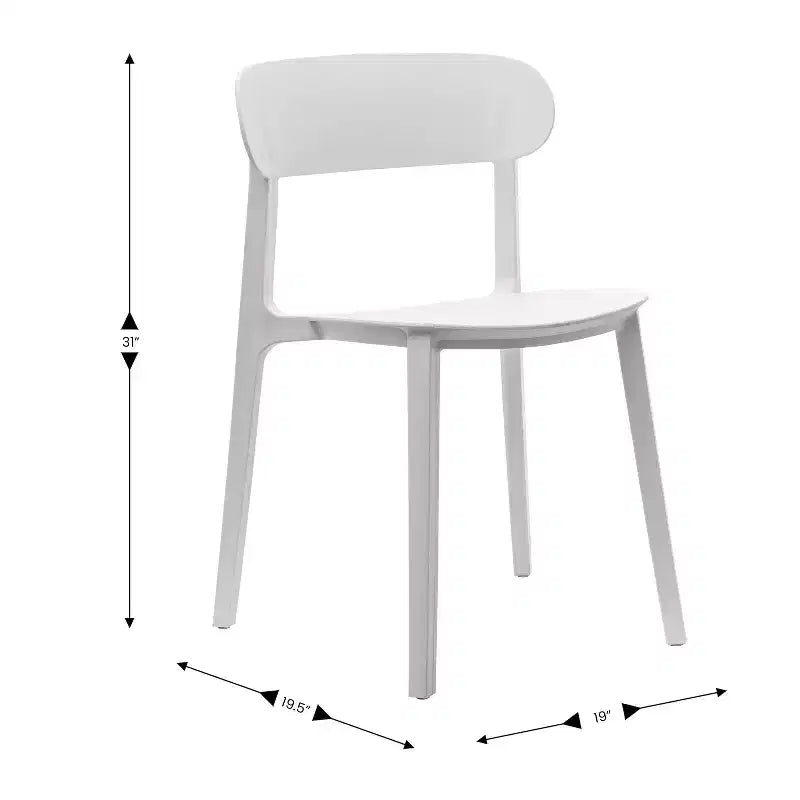 Flash Furniture Sedia da esterni e interni impilabile Dover con schienale curvo, sedia commerciale in resina per tutte le stagioni