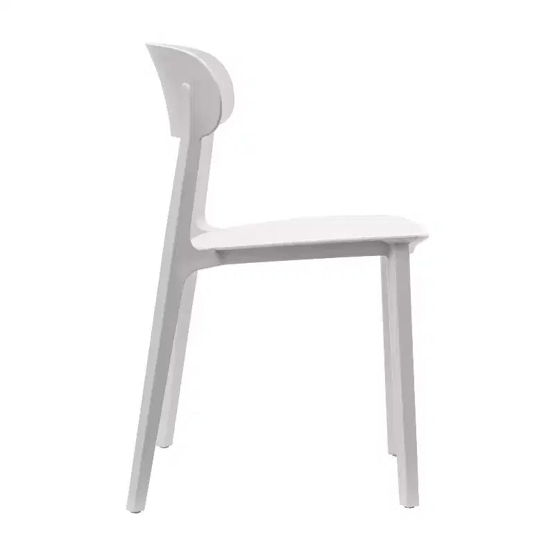 Flash Furniture Sedia da esterni e interni impilabile Dover con schienale curvo, sedia commerciale in resina per tutte le stagioni