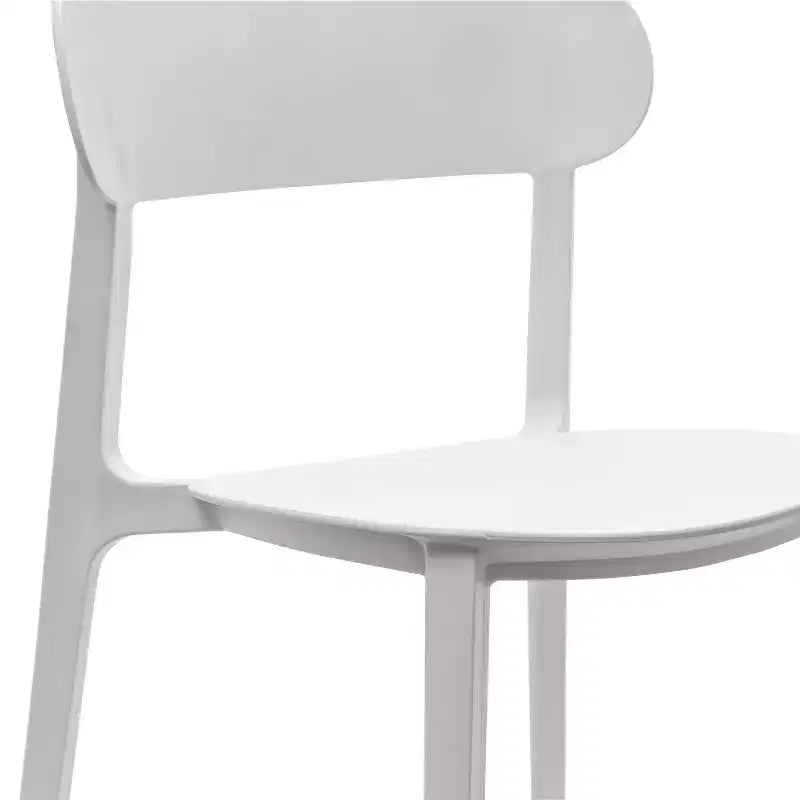 Flash Furniture Sedia da esterni e interni impilabile Dover con schienale curvo, sedia commerciale in resina per tutte le stagioni
