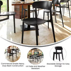 Flash Furniture Sedia da esterni e interni impilabile Dover con schienale curvo, sedia commerciale in resina per tutte le stagioni