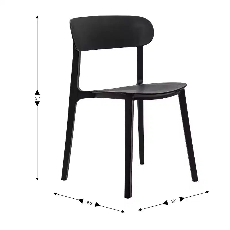 Flash Furniture Sedia da esterni e interni impilabile Dover con schienale curvo, sedia commerciale in resina per tutte le stagioni
