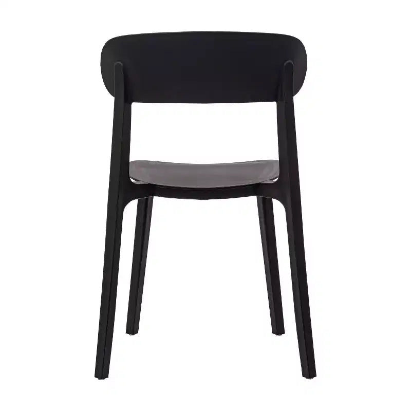 Flash Furniture Sedia da esterni e interni impilabile Dover con schienale curvo, sedia commerciale in resina per tutte le stagioni