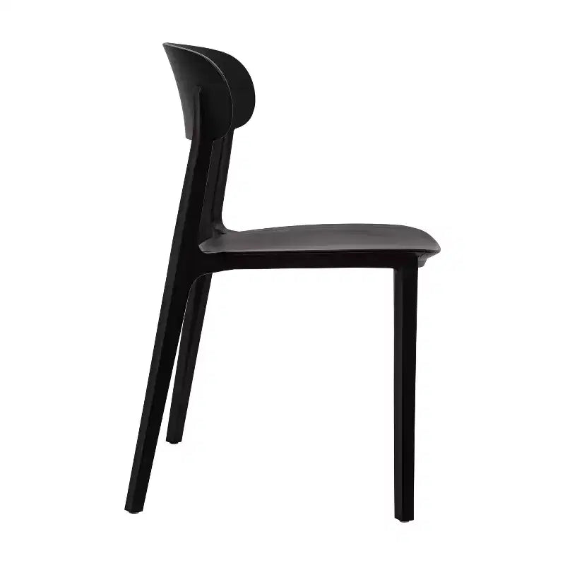 Flash Furniture Sedia da esterni e interni impilabile Dover con schienale curvo, sedia commerciale in resina per tutte le stagioni