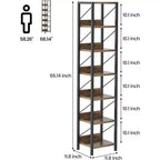 Libreria Industriale con Armadietto, Scaffale Aperto a 4 Ripiani, Mensola Espositiva, Alta 180 cm, Per Camera da Letto, Soggiorno, Ufficio, Marrone