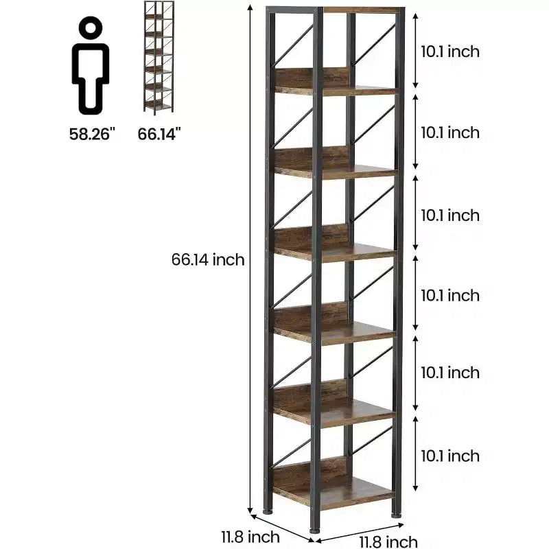 Libreria Industriale con Armadietto, Scaffale Aperto a 4 Ripiani, Mensola Espositiva, Alta 180 cm, Per Camera da Letto, Soggiorno, Ufficio, Marrone