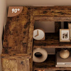 Corner Bookshelf 72.8in Farmhouse Bookcase Large Bookshelves Tall 5 Tier Corner Shelf L Shaped Bookshelf Storage Display Rack