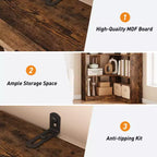 Corner Bookshelf 72.8in Farmhouse Bookcase Large Bookshelves Tall 5 Tier Corner Shelf L Shaped Bookshelf Storage Display Rack