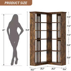 Corner Bookshelf 72.8in Farmhouse Bookcase Large Bookshelves Tall 5 Tier Corner Shelf L Shaped Bookshelf Storage Display Rack