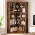 Corner Bookshelf 72.8in Farmhouse Bookcase Large Bookshelves Tall 5 Tier Corner Shelf L Shaped Bookshelf Storage Display Rack