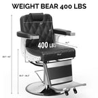 Karl Home Modern Style Heavy Duty Hydraulic Recline Barber Chair