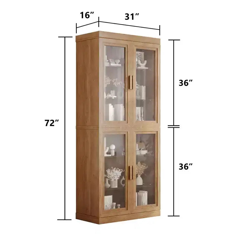 Vetrina Contenitore con Ante in Vetro: Design Semplice ed Elegante, Grande Capacità di Archiviazione, Pratica e Bella, Un Potente Strumento per l'Ordine Domestico