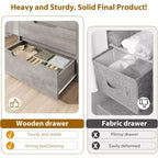 Cassettiera a cinque cassetti da 35,4 pollici, materiale PB+MDF+metallo, cinque cassetti portaoggetti, altezza regolabile, stile moderno-semplice e rustico