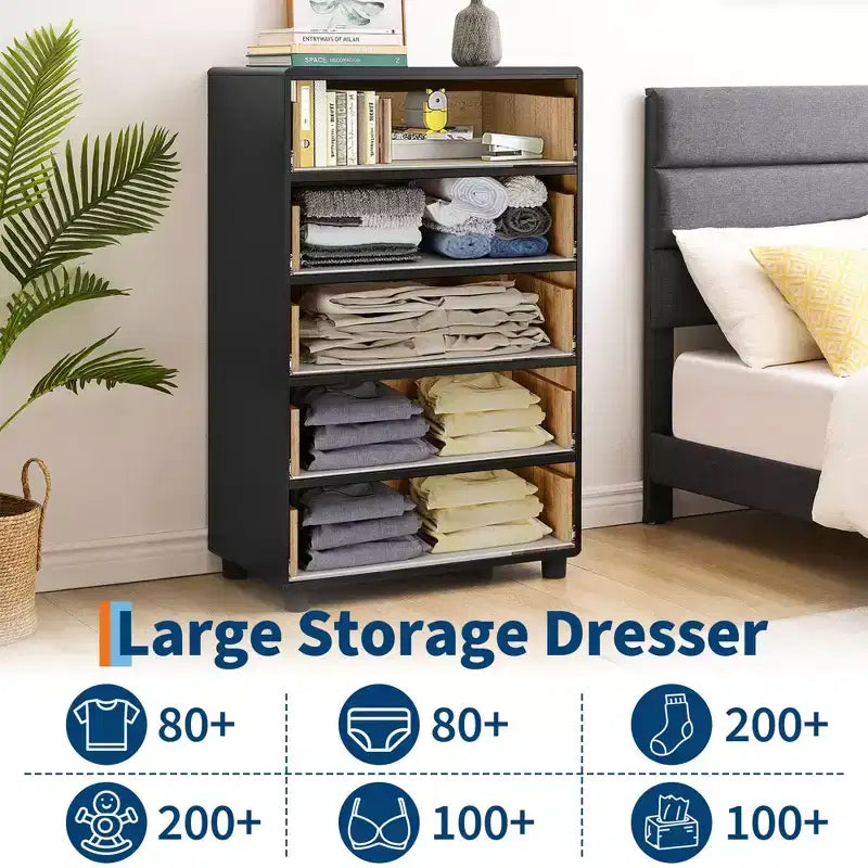 Cassettiera a 5-7 cassetti, cassettiera moderna con texture naturale, design a profilo curvo, mobile TV, organizer in legno, rovere naturale