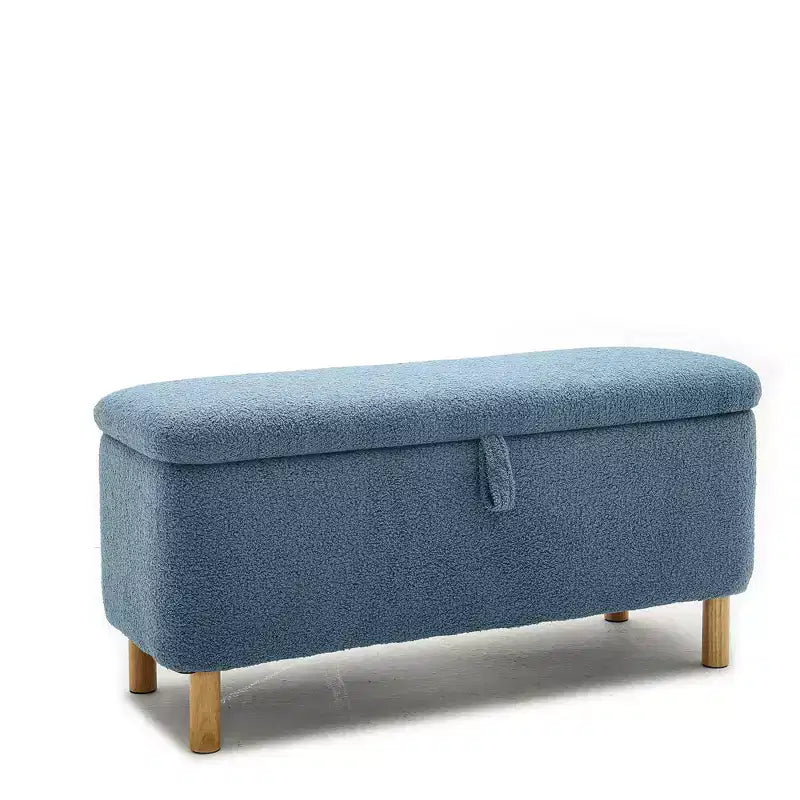 Okak Modern Pull-Open Top Comfy Boucle Ottoman Bench with Storage,Upholstered Storage Ottoman for Bedroom,Entrance