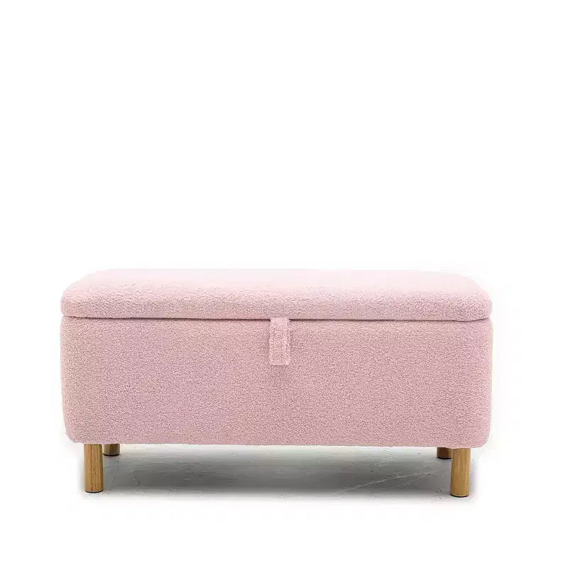 Okak Modern Pull-Open Top Comfy Boucle Ottoman Bench with Storage,Upholstered Storage Ottoman for Bedroom,Entrance