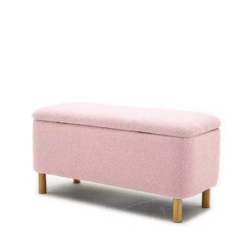 Okak Modern Pull-Open Top Comfy Boucle Ottoman Bench with Storage,Upholstered Storage Ottoman for Bedroom,Entrance