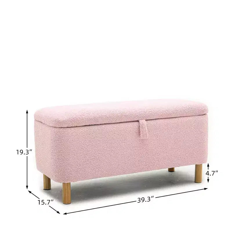 Okak Modern Pull-Open Top Comfy Boucle Ottoman Bench with Storage,Upholstered Storage Ottoman for Bedroom,Entrance