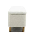 Okak Modern Pull-Open Top Comfy Boucle Ottoman Bench with Storage,Upholstered Storage Ottoman for Bedroom,Entrance
