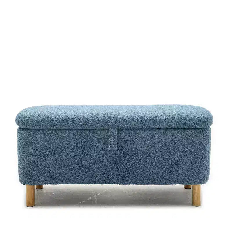 Okak Modern Pull-Open Top Comfy Boucle Ottoman Bench with Storage,Upholstered Storage Ottoman for Bedroom,Entrance