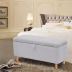 Okak Modern Pull-Open Top Comfy Boucle Ottoman Bench with Storage,Upholstered Storage Ottoman for Bedroom,Entrance