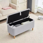 Okak Modern Pull-Open Top Comfy Boucle Ottoman Bench with Storage,Upholstered Storage Ottoman for Bedroom,Entrance