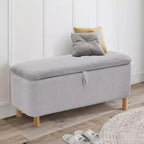 Okak Modern Pull-Open Top Comfy Boucle Ottoman Bench with Storage,Upholstered Storage Ottoman for Bedroom,Entrance