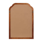 MAYEERTY Specchio decorativo con cornice in legno massello 24 x 36 angoli arrotondati per camera da letto, bagno, soggiorno, marrone giallastro