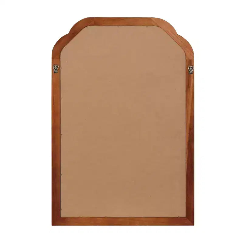 MAYEERTY Specchio decorativo con cornice in legno massello 24 x 36 angoli arrotondati per camera da letto, bagno, soggiorno, marrone giallastro