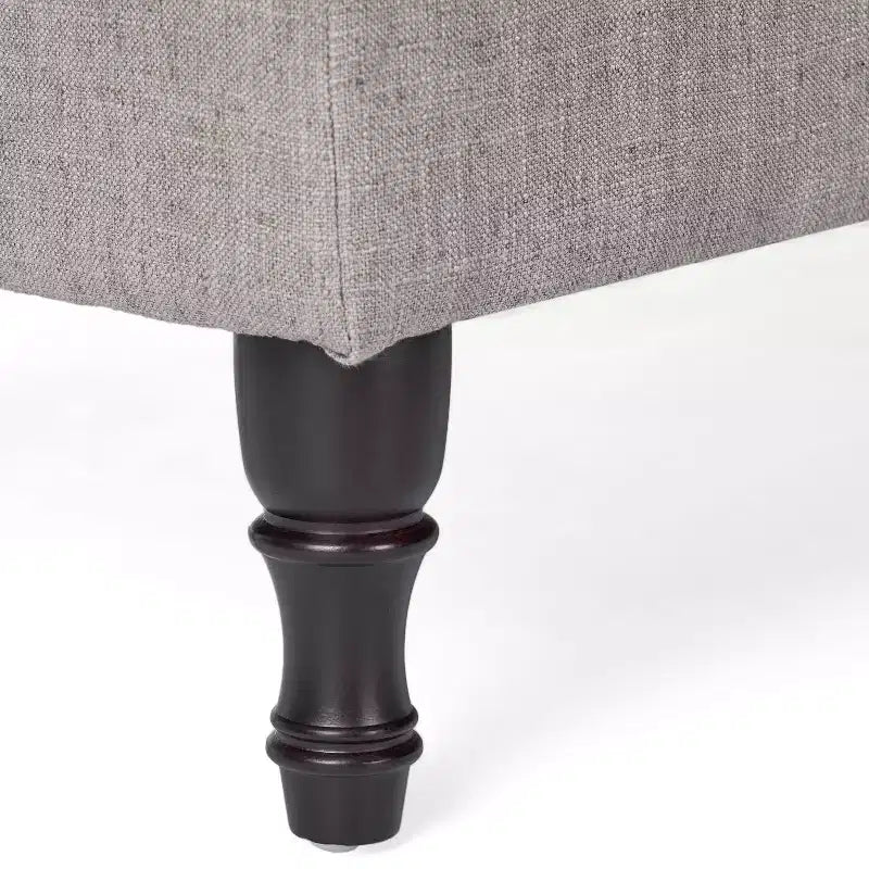 Okak Storage Ottoman Bench with Tufted Button Upholstered Multifunctional Footrest Stool Bed Bench with Spindle Wood Legs for Couch Bedroom
