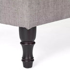 Okak Storage Ottoman Bench with Tufted Button Upholstered Multifunctional Footrest Stool Bed Bench with Spindle Wood Legs for Couch Bedroom
