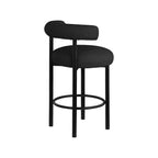 Meridian Furniture, Sgabello Bordeaux in tessuto Bouclé nero, Set da 2