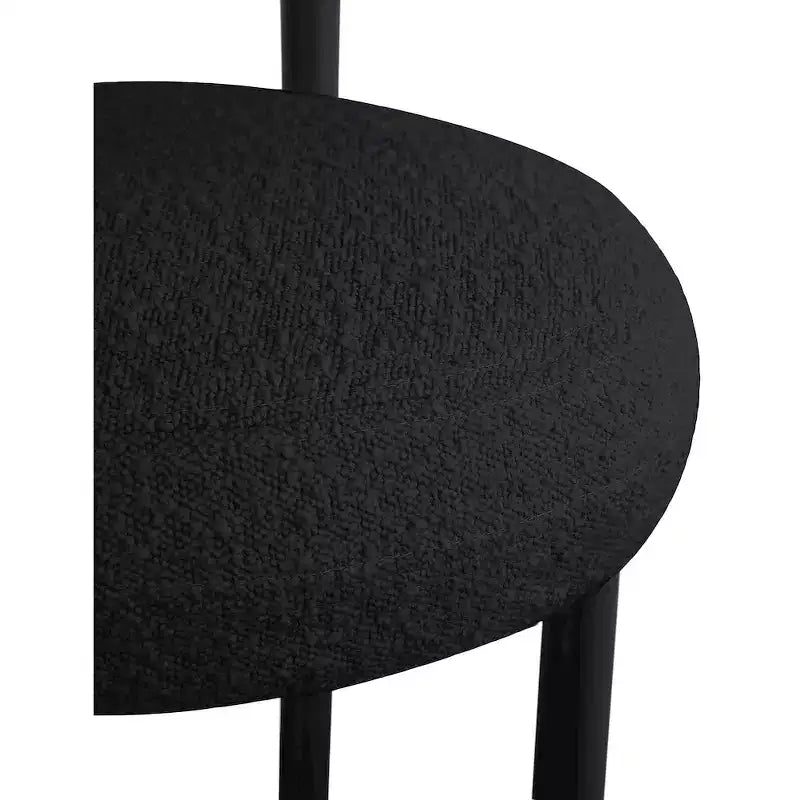 Meridian Furniture, Sgabello Bordeaux in tessuto Bouclé nero, Set da 2