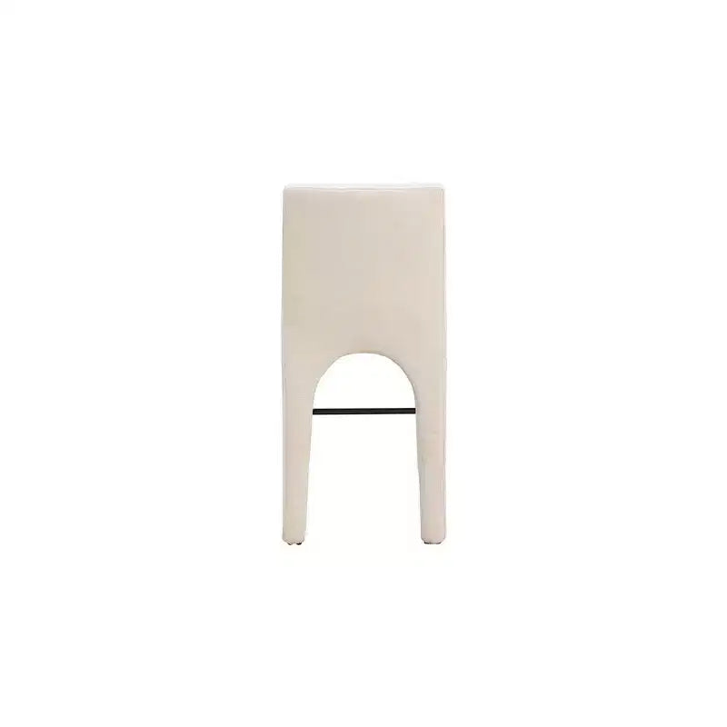 Meridian Furniture,Gramercy Beige Linen Textured Fabric Stool