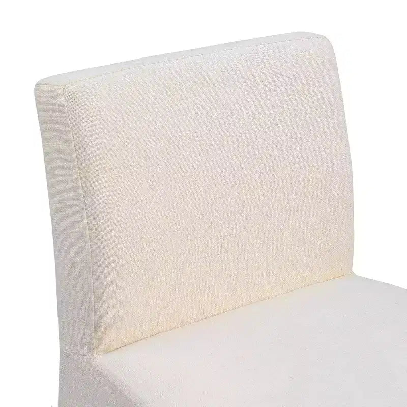 Meridian Furniture,Gramercy Beige Linen Textured Fabric Stool